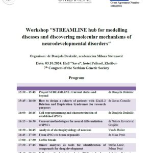 Workshop “STREAMLINE hub for modelling diseases and discovering molecular mechanisms of neurodevelopmental disorders”