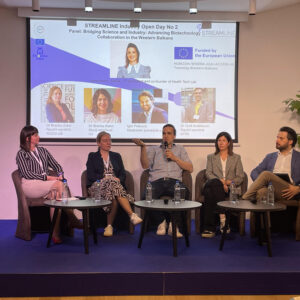 Ivana Kostić, SAIGE, TT konsultant i koosnivač Health Tech Lab; Dr Branka Zukić, naučni savetnik IMGGI, Dr Branka Rakić, Stariji istraživač IVI; Igor Petković, medicinski posrednik u ROCHE; Dr Uroš Anđelković, naučni savetnik, IHTM